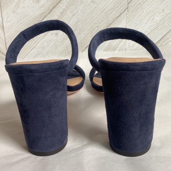 EUC Veronica Beard Gauley sandals block heels blue suede eclipse 8.5 - Picture 8 of 10